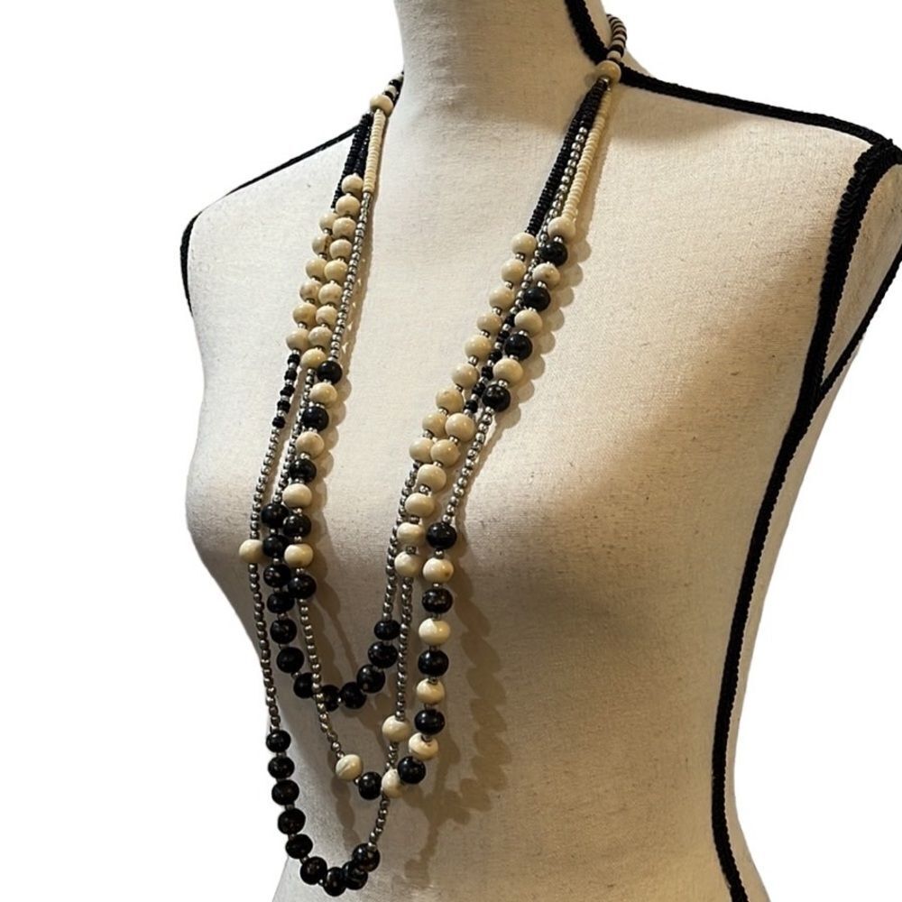 Multi-Layer, Multi Strand Beaded Necklace - Picture 3 of 5